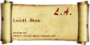 Loidl Ákos névjegykártya